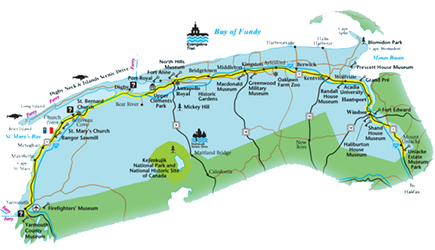 Map - Evangeline Trail, Nova Scotia